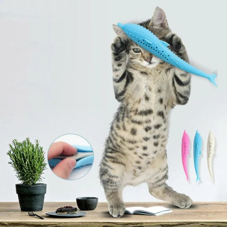 Catnip Cat Teeth Cleaning Silicone Dolphin Toy - Trustpick