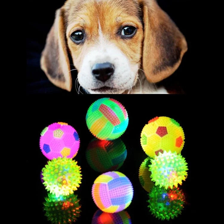 Dog Toy Balls for Pets Color Pet Flashing Ball Glowing Elastic Ball Dog Toy Ball Rubber Acoustic Mimo Bite Toys , Small Size,Random Color Shape Delivery - Trustpick