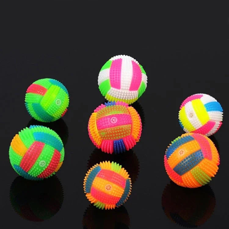 Dog Toy Balls for Pets Color Pet Flashing Ball Glowing Elastic Ball Dog Toy Ball Rubber Acoustic Mimo Bite Toys , Small Size,Random Color Shape Delivery - Trustpick