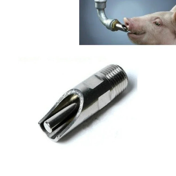 Duckbill Drinking Fountain Stainless Steel with Copper Cap Oblique Pig Mouth Livestock Machinery Pig Raising Equipment - Trustpick