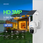 ESCAM QF103 3MP Cloud Storage PT WIFI PIR Alarm IP Camera with Solar Panel Battery Support Full Color Night Vision & Two Way Audio - Trustpick
