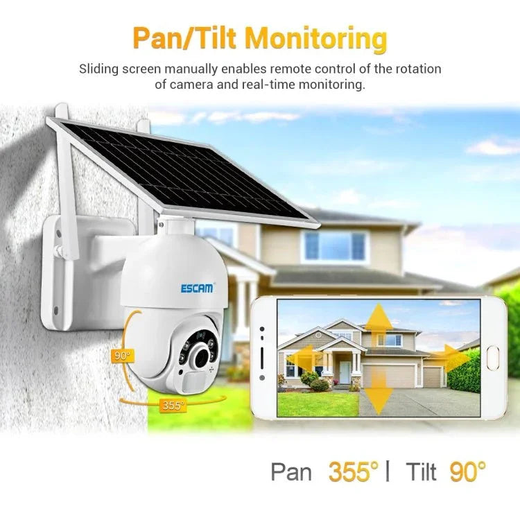 ESCAM QF450 HD 1080P 4G EU Version Solar Powered IP Camera with 32G Memory, Support Two - way Audio & PIR Motion Detection & Night Vision & TF Card - Trustpick