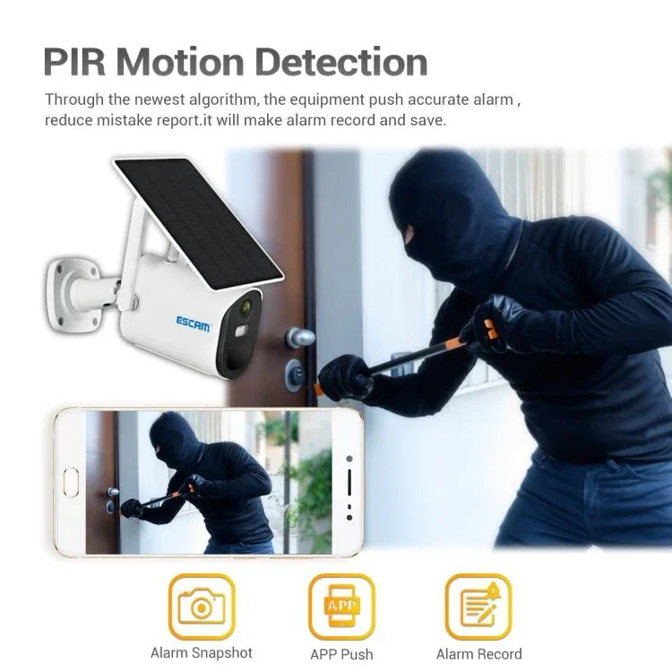 ESCAM QF490 HD 1080P 4G 3.8W Solar Panel IP Camera, EU Version - Trustpick