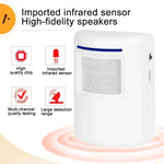 FY - 0256 2 in 1 PIR Infrared Sensors (Transmitter + Receiver) Wireless Doorbell Alarm Detector for Home / Office / Shop / Factory, EU Plug - Trustpick
