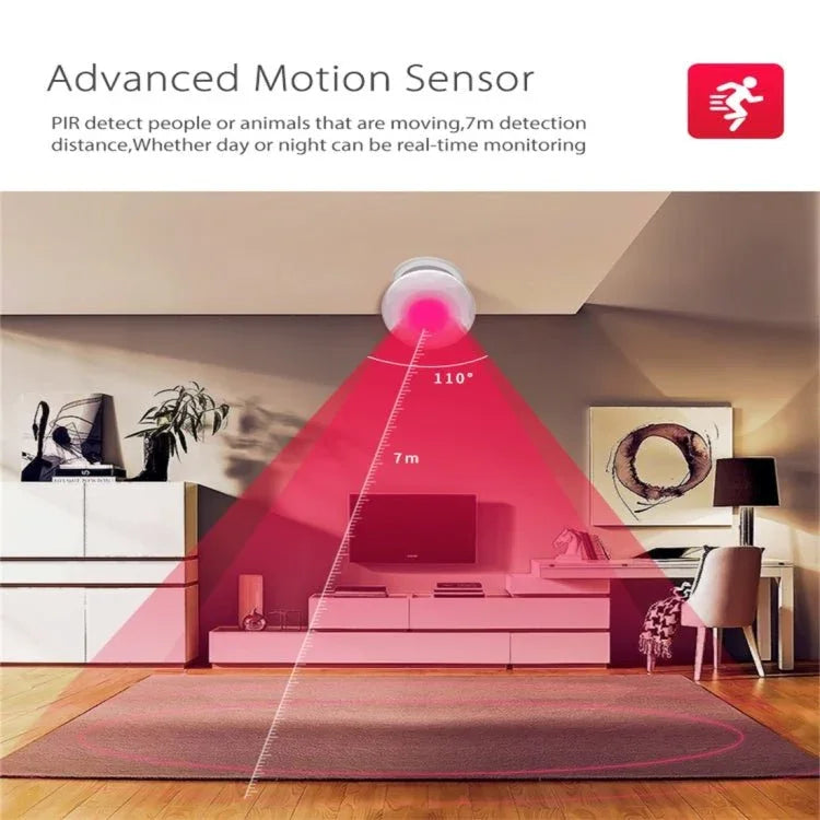 NEO NAS - PD02W Wireless WiFi PIR Detector Motion Sensor, with Magnet Bracket & Support Android / IOS systems & Ultra - bright Red LED - Trustpick