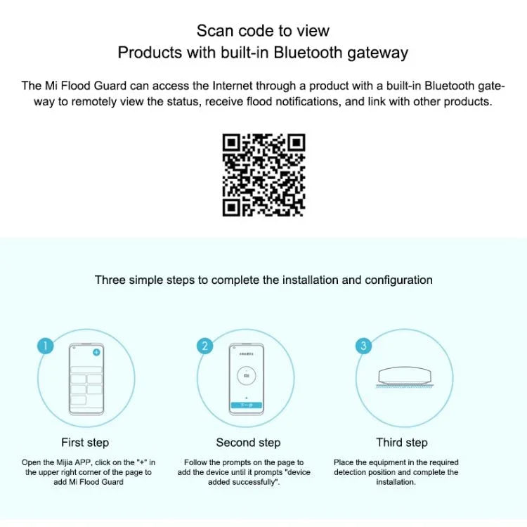 Original Xiaomi Wireless Bluetooth Flood Guard Intelligently Detects Water Leakage Xiaoai Speaker Linkage App to Remotely Remind Smart Home, need to be used with CA1001 - Trustpick