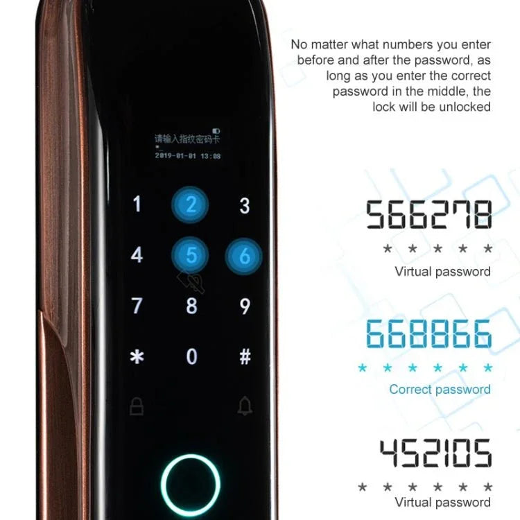 Smart Wifi Anti - Theft Fingerprint Password Lock Mobile Phone Remote Control Electronic Door Lock Magnetic Card Lock - Trustpick