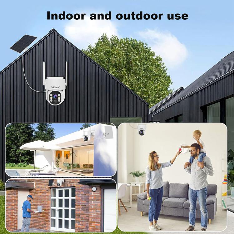 SriHome DH005 4MP 2K Low Power Consumption Wireless Security Camera System with Solar Panel - Trustpick