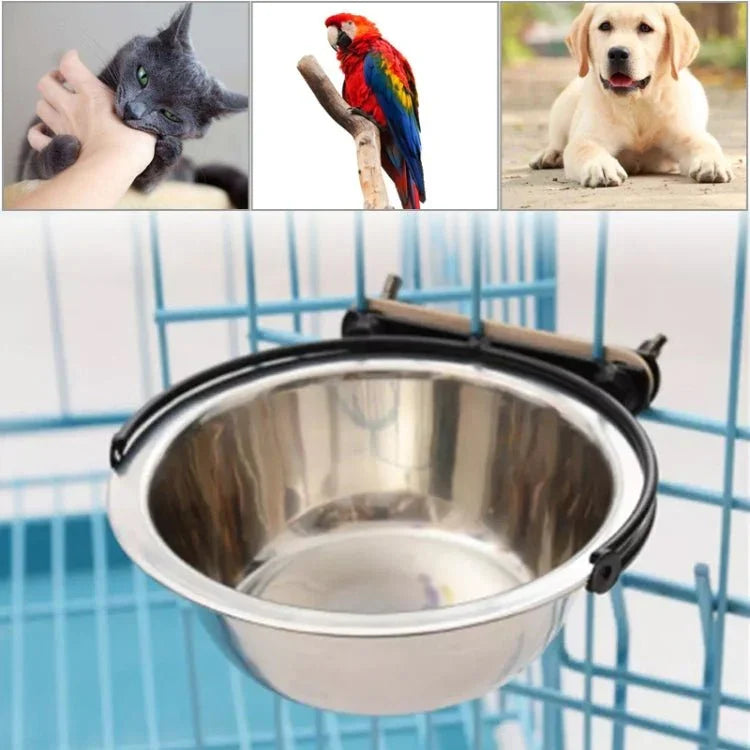 Stainless Steel Suspension Style Dog Feeding Bowl, Size: M - Trustpick