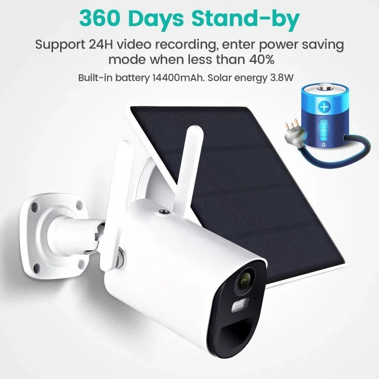 T20 1080P Full HD 4G (EU Version) Solar Powered Camera, Support PIR Human Body Infrared Sensor, Night Vision, Two Way Audio, TF Card - Trustpick