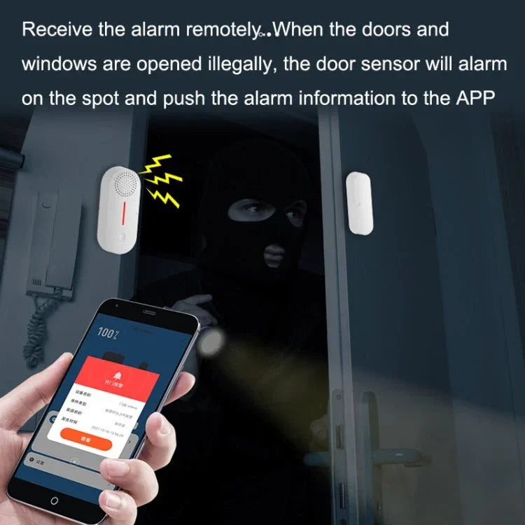 Tuya WiFi Sound And Light Door Magnetic Doors Windows Alarm Scene Linkage APP Reminder - Trustpick