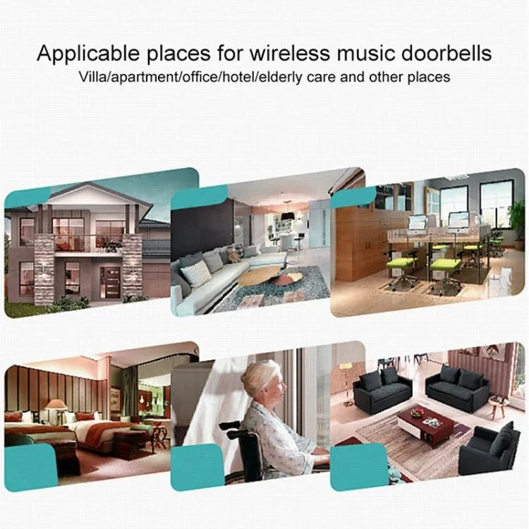 VOYE V006B2 Wireless Remote Control Chime Door Bell with Double - Receiver - Trustpick