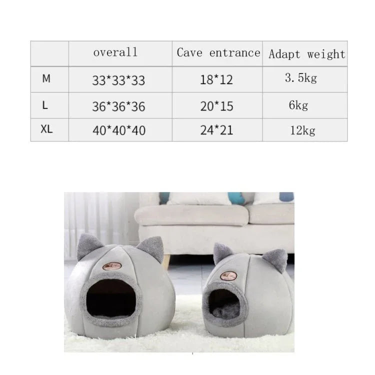 Winter Semi - Closed Warm & Velvet Round Pet Nest - Trustpick